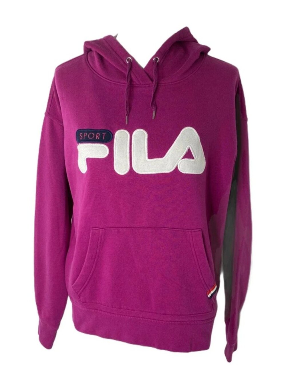 Women’s Medium Hoodie Fila Purple Big Logo Athletic Pocket